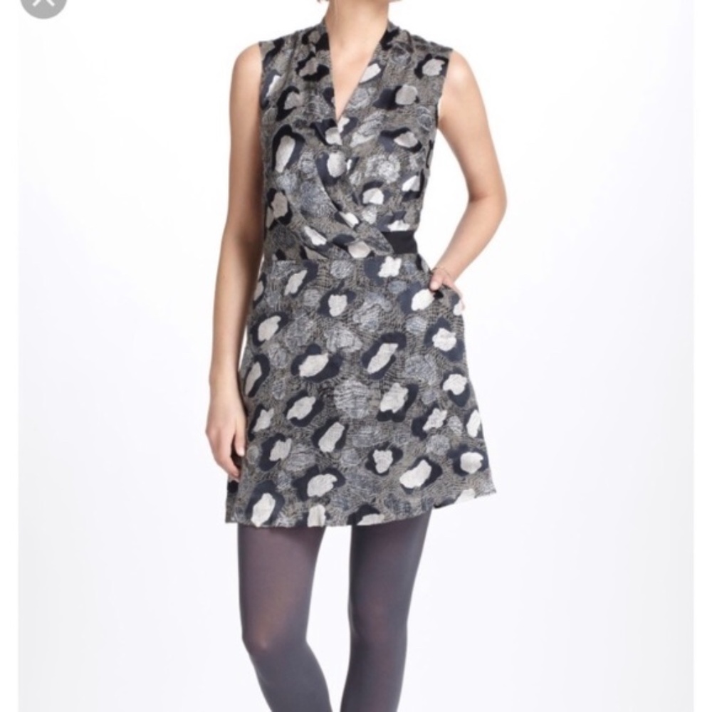 Anthropologie Leifsdottir Lynx-Dot Mini Dress